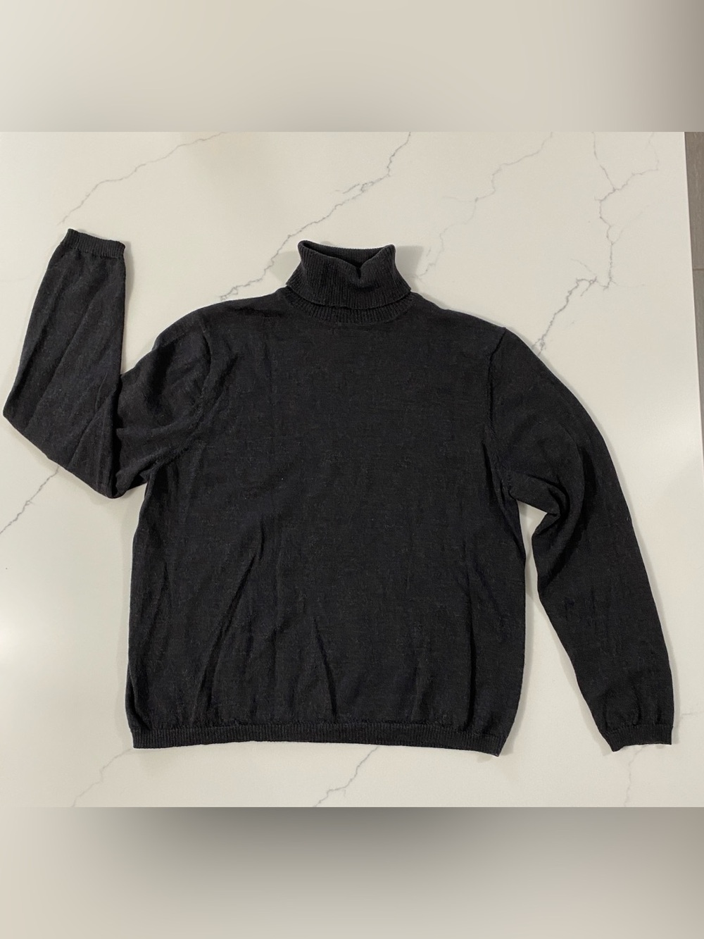 Pendleton Black Merino Wool Turtleneck Sweater - Classic Ribbed Collar XL